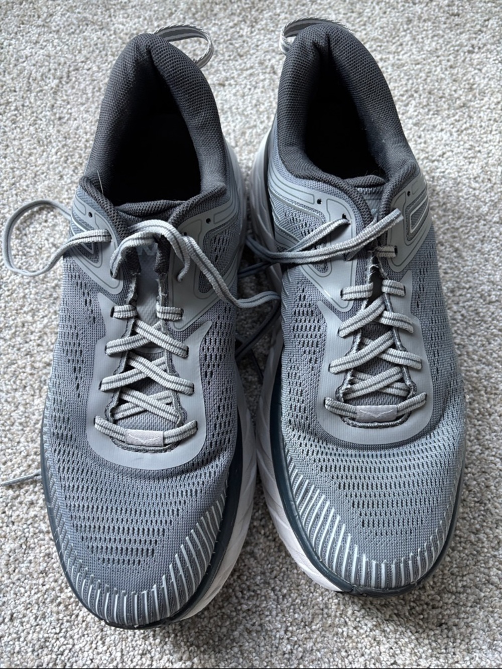 Hoka Men's Gray Mesh Running Shoes